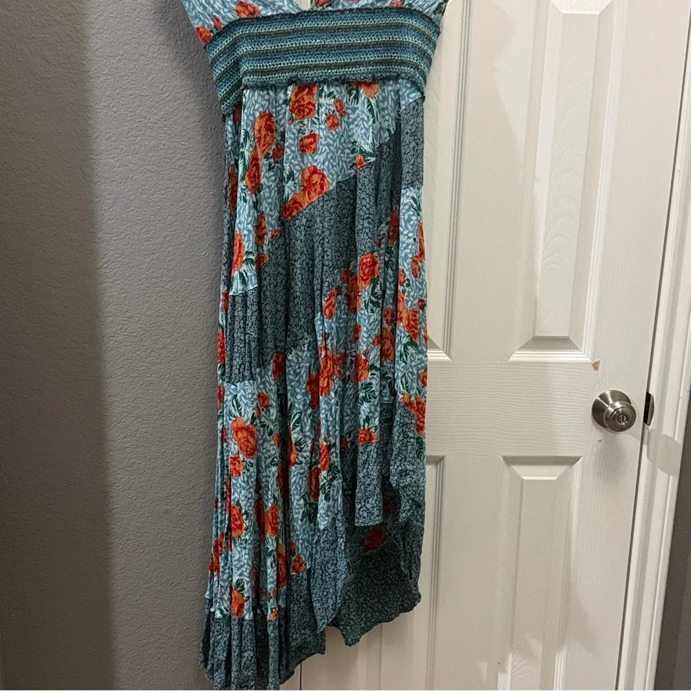 Free people intimately Gabriela maxi floral boho halter dress size large